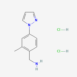 molecular formula C11H15Cl2N3 B2597740 (2-Methyl-4-(1H-pyrazol-1-yl)phenyl)methanamine dihydrochloride CAS No. 2138117-78-7