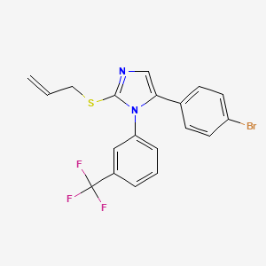 molecular formula C19H14BrF3N2S B2597742 2-(allylthio)-5-(4-bromophenyl)-1-(3-(trifluoromethyl)phenyl)-1H-imidazole CAS No. 1226439-68-4