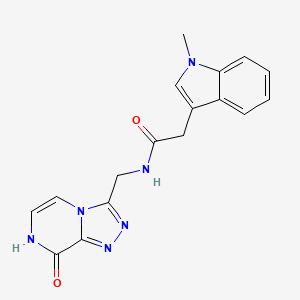molecular formula C17H16N6O2 B2597746 N-((8-hydroxy-[1,2,4]triazolo[4,3-a]pyrazin-3-yl)methyl)-2-(1-methyl-1H-indol-3-yl)acetamide CAS No. 2034324-42-8
