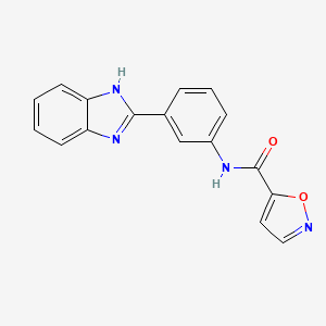 molecular formula C17H12N4O2 B2597748 N-(3-(1H-benzo[d]imidazol-2-yl)phenyl)isoxazole-5-carboxamide CAS No. 941913-80-0