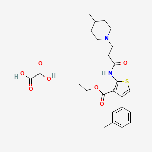 Ethyl 4-(3,4-dimethylphenyl)-2-(3-(4-methylpiperidin-1-yl)propanamido)thiophene-3-carboxylate oxalate