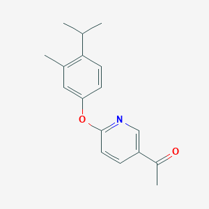 molecular formula C17H19NO2 B2597754 5-ACetyl-2-(4-isopropyl-3-methylphenoxy) pyridine CAS No. 1547800-75-8
