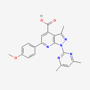 B2597755 1-(4,6-Dimethylpyrimidin-2-yl)-6-(4-methoxyphenyl)-3-methylpyrazolo[3,4-b]pyridine-4-carboxylic acid CAS No. 885457-06-7