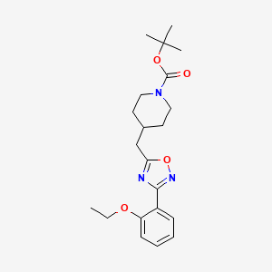 molecular formula C21H29N3O4 B2597756 Tert-butyl 4-{[3-(2-ethoxyphenyl)-1,2,4-oxadiazol-5-yl]methyl}piperidine-1-carboxylate CAS No. 1993139-26-6