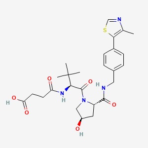 molecular formula C26H34N4O6S B2597762 4-[[(2S)-1-[(2S,4R)-4-羟基-2-[[4-(4-甲基-1,3-噻唑-5-基)苯基]甲基氨基羰基]吡咯烷-1-基]-3,3-二甲基-1-氧代丁烷-2-基]氨基]-4-氧代丁酸 CAS No. 2172819-72-4