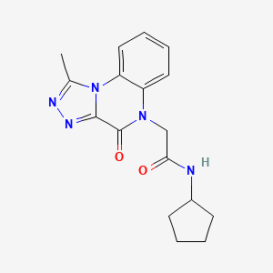 molecular formula C17H19N5O2 B2597769 N-环戊基-2-(1-甲基-4-氧代-[1,2,4]三唑并[4,3-a]喹喔啉-5(4H)-基)乙酰胺 CAS No. 1357797-22-8