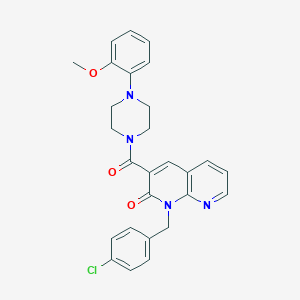 1-(4-chlorobenzyl)-3-(4-(2-methoxyphenyl)piperazine-1-carbonyl)-1,8-naphthyridin-2(1H)-one