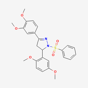 5-(2,5-dimethoxyphenyl)-3-(3,4-dimethoxyphenyl)-1-(phenylsulfonyl)-4,5-dihydro-1H-pyrazole