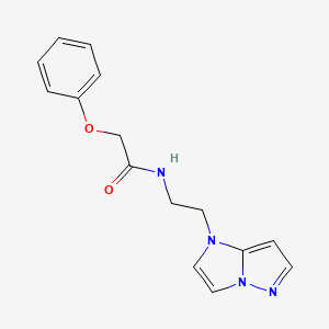 molecular formula C15H16N4O2 B2597782 N-(2-(1H-咪唑并[1,2-b]吡唑-1-基)乙基)-2-苯氧基乙酰胺 CAS No. 1788543-22-5