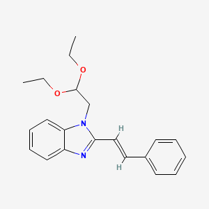 molecular formula C21H24N2O2 B2597787 1-(2,2-diethoxyethyl)-2-[(E)-2-phenylethenyl]benzimidazole CAS No. 433702-49-9