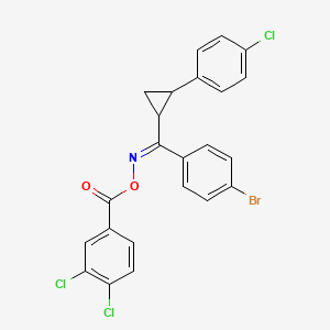 molecular formula C23H15BrCl3NO2 B2597796 (Z)-[(4-溴苯基)[2-(4-氯苯基)环丙基]亚甲基]氨基 3,4-二氯苯甲酸酯 CAS No. 338415-64-8