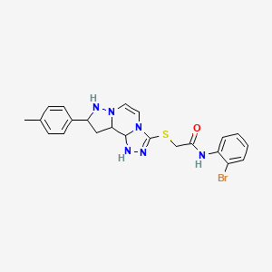 molecular formula C22H17BrN6OS B2597798 N-(2-bromophenyl)-2-{[11-(4-methylphenyl)-3,4,6,9,10-pentaazatricyclo[7.3.0.0^{2,6}]dodeca-1(12),2,4,7,10-pentaen-5-yl]sulfanyl}acetamide CAS No. 1223891-42-6