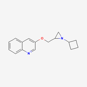 molecular formula C16H18N2O B2597799 3-[(1-Cyclobutylaziridin-2-yl)methoxy]quinoline CAS No. 2411241-00-2