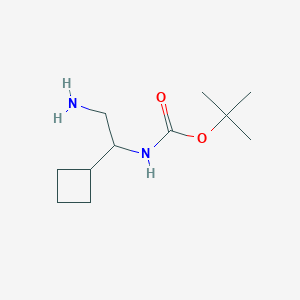 molecular formula C11H22N2O2 B2597809 叔丁基 N-(2-氨基-1-环丁基乙基)氨基甲酸酯 CAS No. 1518049-40-5