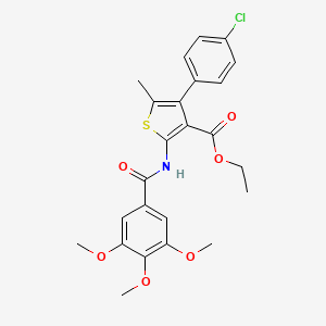 molecular formula C24H24ClNO6S B2597810 4-(4-氯苯基)-5-甲基-2-(3,4,5-三甲氧基苯甲酰胺)噻吩-3-羧酸乙酯 CAS No. 496027-89-5