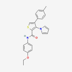 molecular formula C24H22N2O2S B2597817 N-(4-ethoxyphenyl)-4-(4-methylphenyl)-3-(1H-pyrrol-1-yl)thiophene-2-carboxamide CAS No. 1357967-56-6
