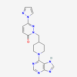 molecular formula C18H19N9O B2597818 2-{[1-(9H-purin-6-yl)piperidin-4-yl]methyl}-6-(1H-pyrazol-1-yl)-2,3-dihydropyridazin-3-one CAS No. 2097866-48-1