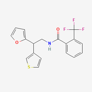 N-[2-(furan-2-yl)-2-(thiophen-3-yl)ethyl]-2-(trifluoromethyl)benzamide