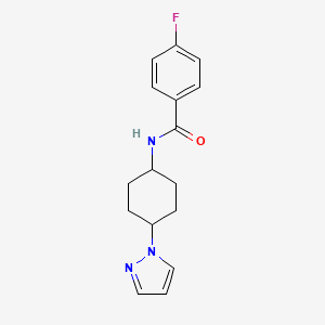 4-fluoro-N-[4-(1H-pyrazol-1-yl)cyclohexyl]benzamide