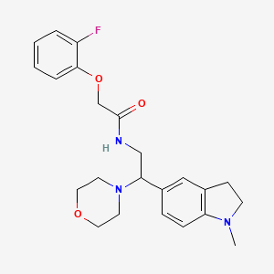 molecular formula C23H28FN3O3 B2597835 2-(2-fluorophenoxy)-N-(2-(1-methylindolin-5-yl)-2-morpholinoethyl)acetamide CAS No. 922088-87-7