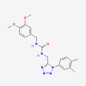 molecular formula C20H24N6O3 B2597843 1-(3,4-dimethoxybenzyl)-3-((1-(3,4-dimethylphenyl)-1H-tetrazol-5-yl)methyl)urea CAS No. 941922-74-3