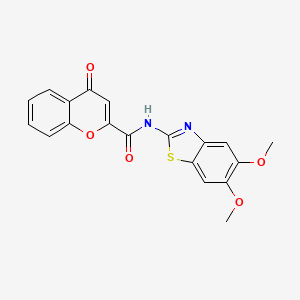 molecular formula C19H14N2O5S B2597848 N-(5,6-dimethoxybenzo[d]thiazol-2-yl)-4-oxo-4H-chromene-2-carboxamide CAS No. 895438-64-9