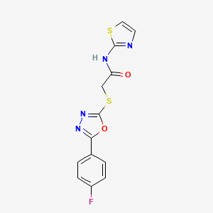 molecular formula C13H9FN4O2S2 B2597850 2-((5-(4-fluorofenil)-1,3,4-oxadiazol-2-il)tio)-N-(tiazol-2-il)acetamida CAS No. 460064-04-4