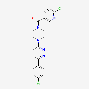 molecular formula C20H17Cl2N5O B2597852 (4-(6-(4-Chlorophenyl)pyridazin-3-yl)piperazin-1-yl)(6-chloropyridin-3-yl)methanone CAS No. 1021035-44-8