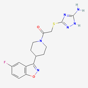2-((5-amino-1H-1,2,4-triazol-3-yl)thio)-1-(4-(5-fluorobenzo[d]isoxazol-3-yl)piperidin-1-yl)ethanone