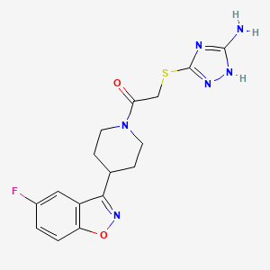 molecular formula C16H17FN6O2S B2597859 2-((5-amino-1H-1,2,4-triazol-3-yl)thio)-1-(4-(5-fluorobenzo[d]isoxazol-3-yl)piperidin-1-yl)ethanone CAS No. 690647-11-1