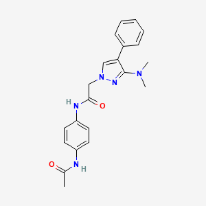 N-(4-acetamidophenyl)-2-(3-(dimethylamino)-4-phenyl-1H-pyrazol-1-yl)acetamide