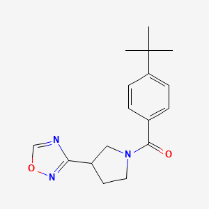 molecular formula C17H21N3O2 B2597864 (3-(1,2,4-Oxadiazol-3-yl)pyrrolidin-1-yl)(4-(tert-butyl)phenyl)methanone CAS No. 2034285-87-3