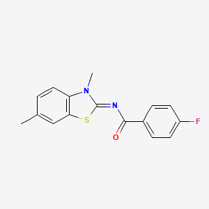 N-(3,6-dimethyl-1,3-benzothiazol-2-ylidene)-4-fluorobenzamide