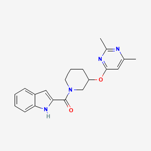 molecular formula C20H22N4O2 B2597869 (3-((2,6-dimethylpyrimidin-4-yl)oxy)piperidin-1-yl)(1H-indol-2-yl)methanone CAS No. 2034616-94-7