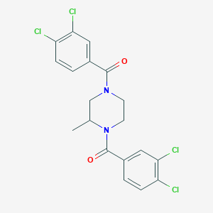 molecular formula C19H16Cl4N2O2 B2597873 1,4-Bis(3,4-dichlorobenzoyl)-2-methylpiperazine CAS No. 425667-04-5