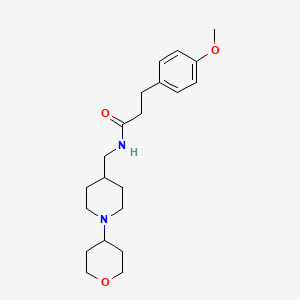 molecular formula C21H32N2O3 B2597875 3-(4-methoxyphenyl)-N-((1-(tetrahydro-2H-pyran-4-yl)piperidin-4-yl)methyl)propanamide CAS No. 2034589-87-0
