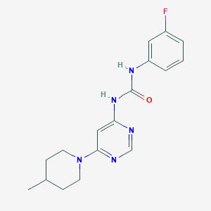 molecular formula C17H20FN5O B2597877 1-(3-氟苯基)-3-(6-(4-甲基哌啶-1-基)嘧啶-4-基)脲 CAS No. 1396870-81-7