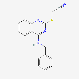 molecular formula C17H14N4S B2597879 2-[4-(Benzylamino)quinazolin-2-yl]sulfanylacetonitrile CAS No. 422531-80-4