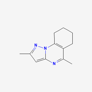 molecular formula C12H15N3 B2597880 2,5-ジメチル-6,7,8,9-テトラヒドロピラゾロ[1,5-a]キナゾリン CAS No. 866018-14-6