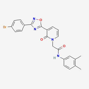 2-[3-[3-(4-bromophenyl)-1,2,4-oxadiazol-5-yl]-2-oxopyridin-1(2H)-yl]-N-(3,4-dimethylphenyl)acetamide