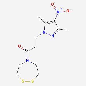 3-(3,5-dimethyl-4-nitro-1H-pyrazol-1-yl)-1-(1,2,5-dithiazepan-5-yl)propan-1-one