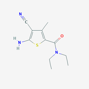 molecular formula C11H15N3OS B2597905 5-氨基-4-氰基-N,N-二乙基-3-甲硫代苯并噻吩-2-甲酰胺 CAS No. 107815-98-5