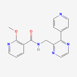 2-methoxy-N-{[3-(pyridin-4-yl)pyrazin-2-yl]methyl}pyridine-3-carboxamide
