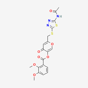 6-(((5-acetamido-1,3,4-thiadiazol-2-yl)thio)methyl)-4-oxo-4H-pyran-3-yl 2,3-dimethoxybenzoate