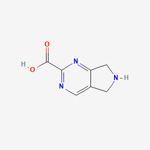 molecular formula C7H7N3O2 B2597913 5H,6H,7H-Pyrrolo[3,4-d]pyrimidine-2-carboxylic acid CAS No. 1909316-06-8