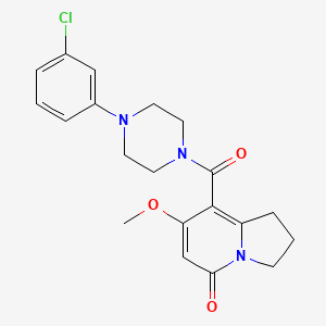 molecular formula C20H22ClN3O3 B2597918 8-(4-(3-chlorophenyl)piperazine-1-carbonyl)-7-methoxy-2,3-dihydroindolizin-5(1H)-one CAS No. 2034421-04-8