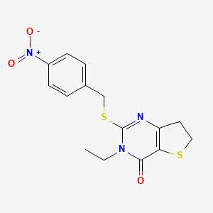 3-Ethyl-2-[(4-nitrophenyl)methylsulfanyl]-6,7-dihydrothieno[3,2-d]pyrimidin-4-one