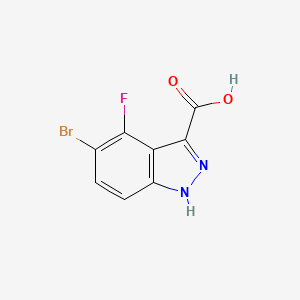 molecular formula C8H4BrFN2O2 B2597921 5-bromo-4-fluoro-1H-indazole-3-carboxylic acid CAS No. 1360958-33-3
