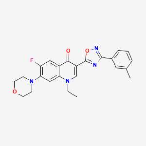 molecular formula C24H23FN4O3 B2597922 1-ethyl-6-fluoro-3-[3-(3-methylphenyl)-1,2,4-oxadiazol-5-yl]-7-(morpholin-4-yl)quinolin-4(1H)-one CAS No. 1110984-72-9