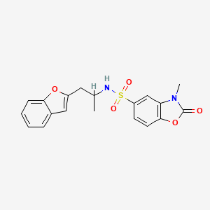 molecular formula C19H18N2O5S B2597927 N-(1-(苯并呋喃-2-基)丙烷-2-基)-3-甲基-2-氧代-2,3-二氢苯并[d]恶唑-5-磺酰胺 CAS No. 2034222-57-4